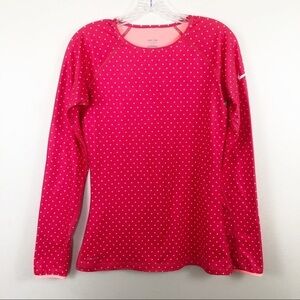 NIKE Pro Dri Fit Polka Dot Long Sleeve Top